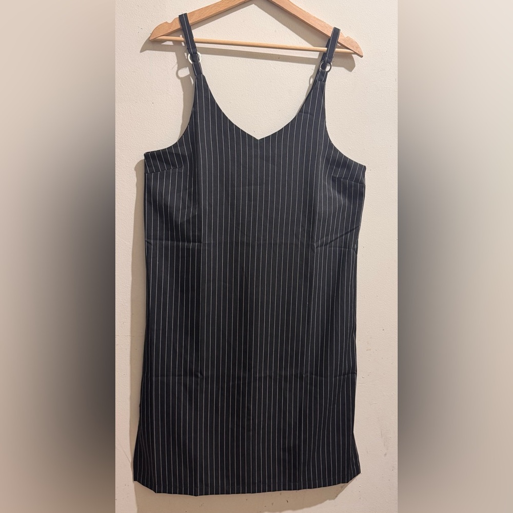 Le Clair De Lune Black Pinstripe Dress